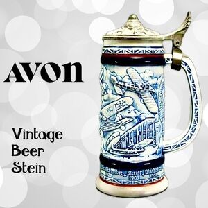 Avon Blue and White Collectible Beer Stein